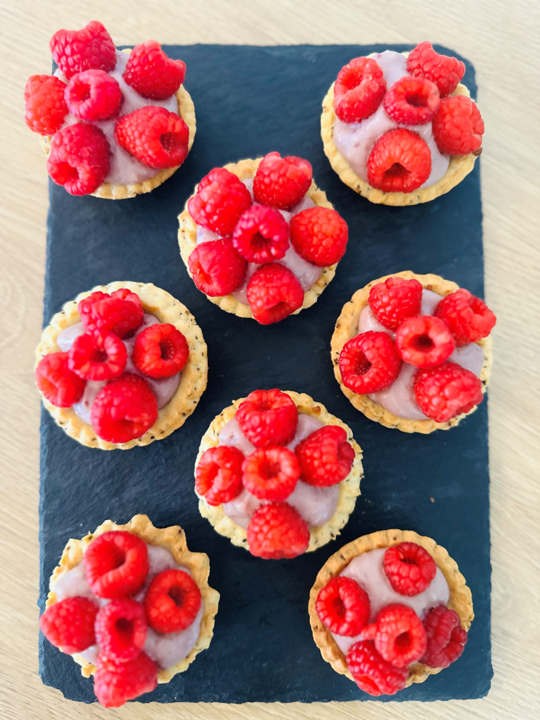 MINIATURAS :  TARTE DE FRAMBOESA SEM GLUTEN